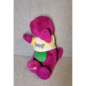 Vintage 92 Lyons Group Barney & Friends Dinosaur Plush Animal Shirt As Is - A
